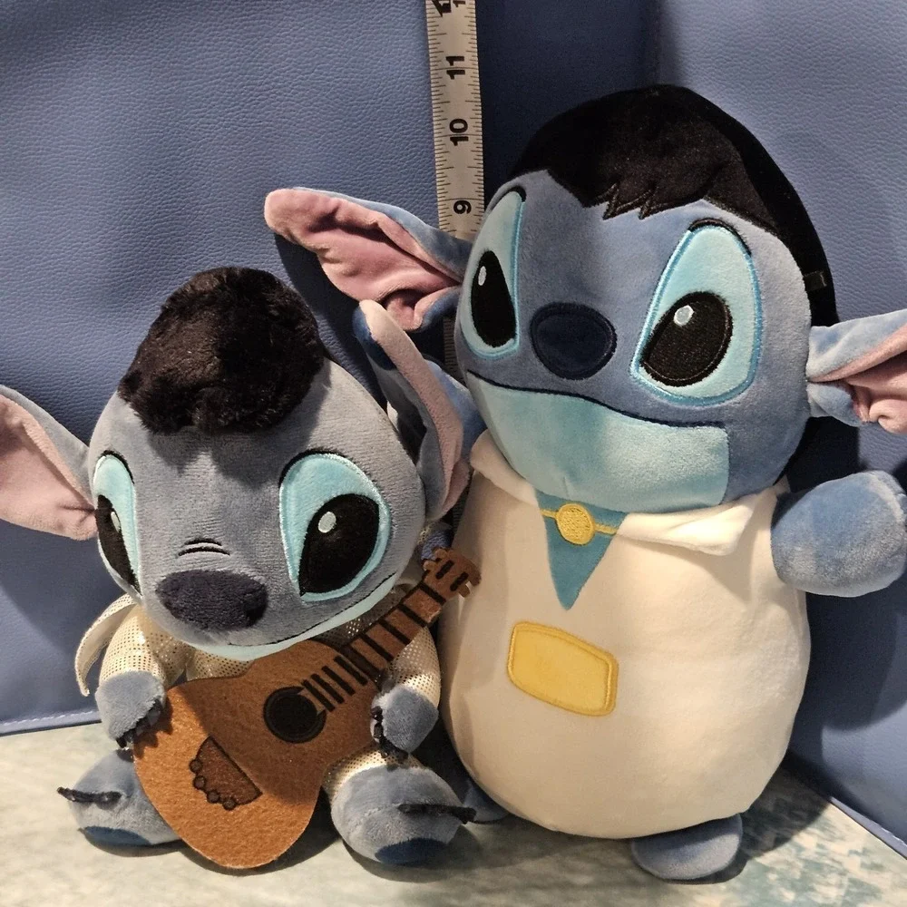 Disney Elvis Stitch Plush Bundle HugMees Squishmallows & Guitar Stitch